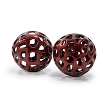 Load image into Gallery viewer, Hand Painted Decorative Orbs (Set of 2) - Red
