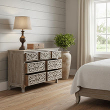 Load image into Gallery viewer, Solid Wood Seven Drawer Dresser - Light Brown
