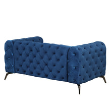 Load image into Gallery viewer, 63&quot; Velvet Upholstered Loveseat Sofa,Modern Loveseat Sofa with Button Tufted Back,2-Person Loveseat Sofa Couch for Living Room,Bedroom,or Small Space,Blue
