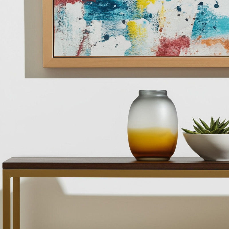 Ombre Round Table Vase (574234) - Charcoal / Orange