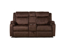 Load image into Gallery viewer, Manual Reclining Loveseat With Storage - Dark Brown
