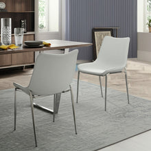 Load image into Gallery viewer, Upholstered Faux Leather Dining Chairs Without Arms (Set of 2) - White
