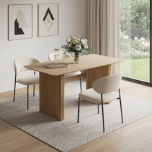 Load image into Gallery viewer, 79'' Solid Wood Double Pedestal Base Dining Table - Natural
