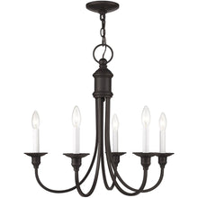 Load image into Gallery viewer, 22" Five Light Metal Dimmable Chandelier With Shades - Bronze
