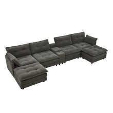 Load image into Gallery viewer, Oversized Modular Sectional Sofa With Multi Functional Console
