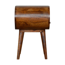 Load image into Gallery viewer, 21" Modern Solid Wood Oval One Drawer Nightstand - Brown
