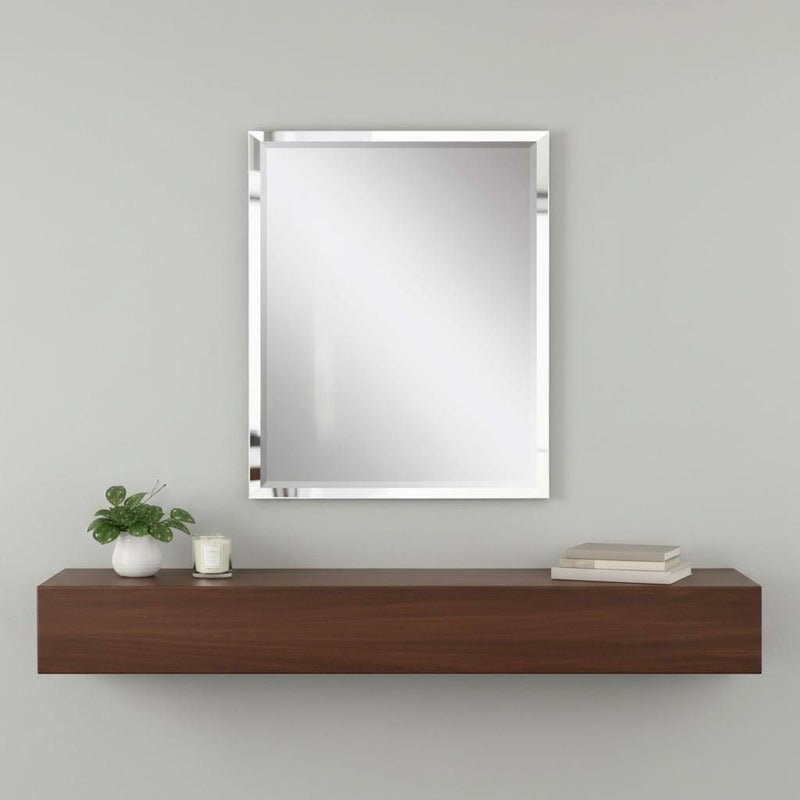 42" Solid Wood Framed Accent Mirror - White
