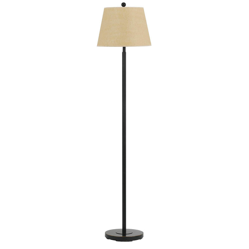 Traditional Shaped Floor Lamp With Tan Square Shade - Bronze