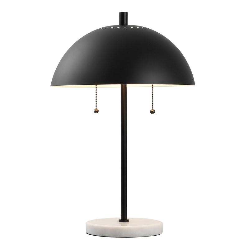 Round Table Lamp LED With Globe Shade - Black