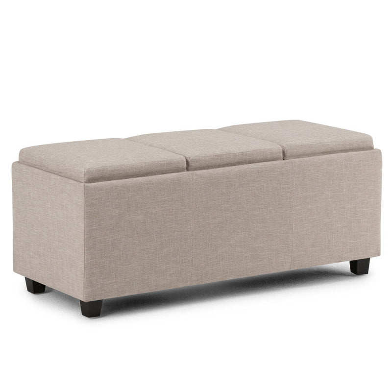 42" Upholstery Storage Ottoman - Dark Brown