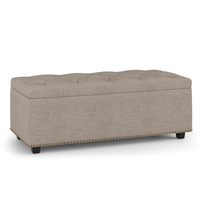 44" Upholstery Storage Ottoman - Dark Brown