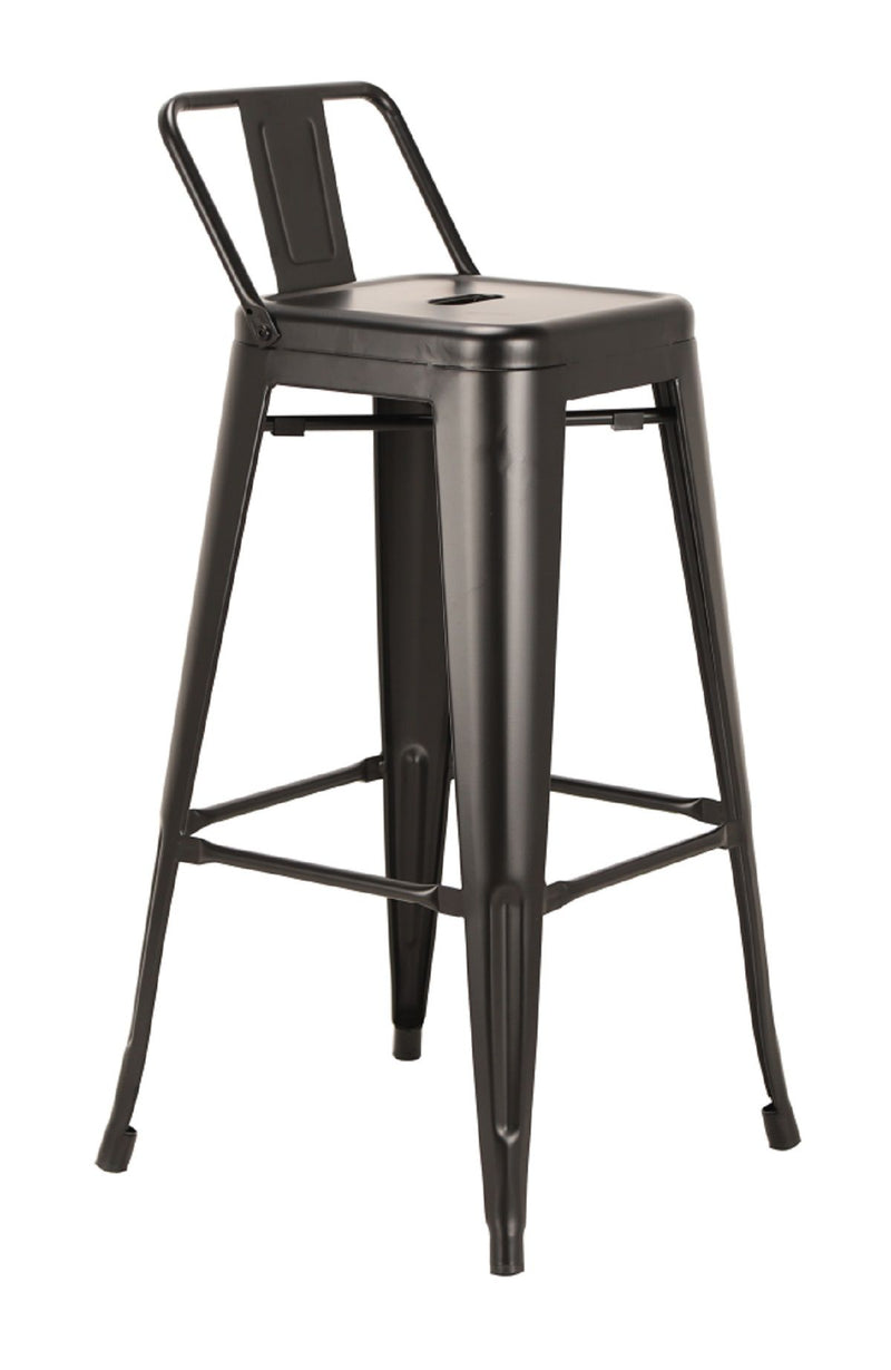 Metal Low Back Counter Height Bar Chairs (Set of 4) - Black