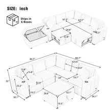 Load image into Gallery viewer, Sectional Sofa Convertible Pull-Out Sofa Bed With A Movable Storage Ottoman For Living Room
