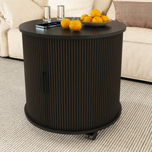Load image into Gallery viewer, Cylinder Nightstand With Charging Station &amp; Sliding Door
