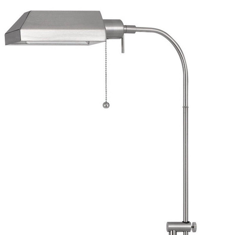 Adjustable Traditional Shaped Floor Lamp With Nickel Square Shade - Nickel