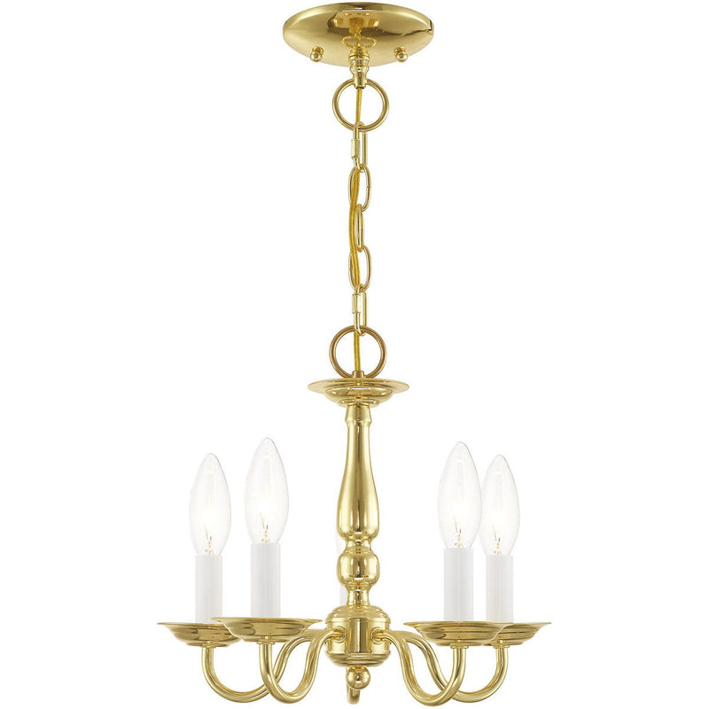 11" Five Light Dimmable Chandelier With Shades - Brass