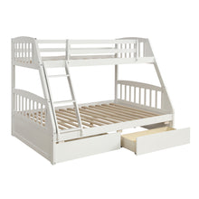 Load image into Gallery viewer, TOPMAX Solid Wood Twin Over Full Bunk Bed with Two Storage Drawers, White
