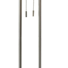 Load image into Gallery viewer, Brushed Task Floor Lamp With Fabric Drum Shade - Silver / White

