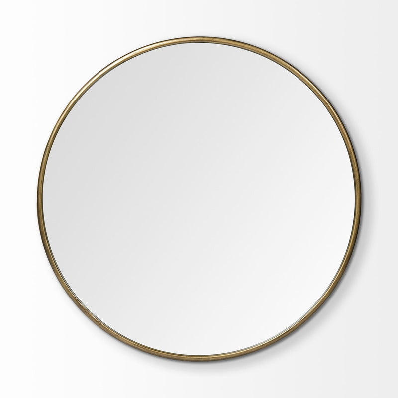 47" Round Metal Framed Accent Mirror - Gold