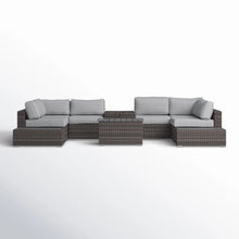 Load image into Gallery viewer, Wicker Sectional Seating Group With Plush Cushions
