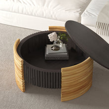 Load image into Gallery viewer, Modern Colorblocked Striped Coffee Table With Flip Top Storage
