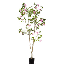 Load image into Gallery viewer, Artificial Bougainvillea Tree With Pot, Realistic Faux Flowering Plant Leaves And Blooms, Decor For Home Office - Green Leaves / Pink
