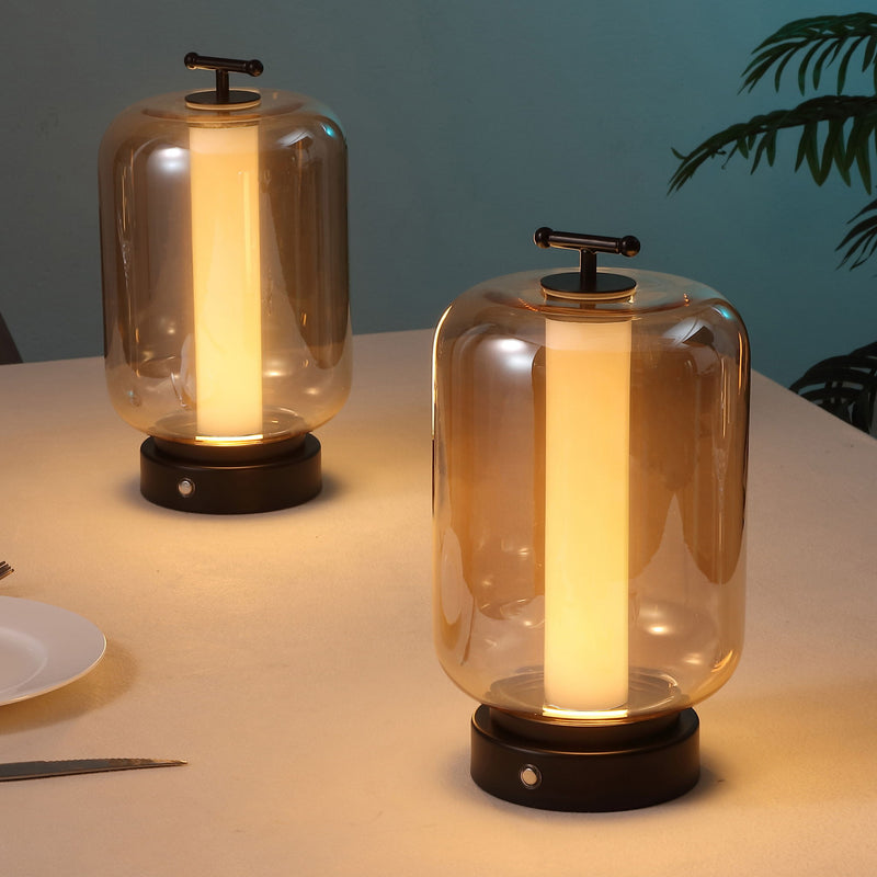 Lantern USB Table Lamps (Set of 2) - Black