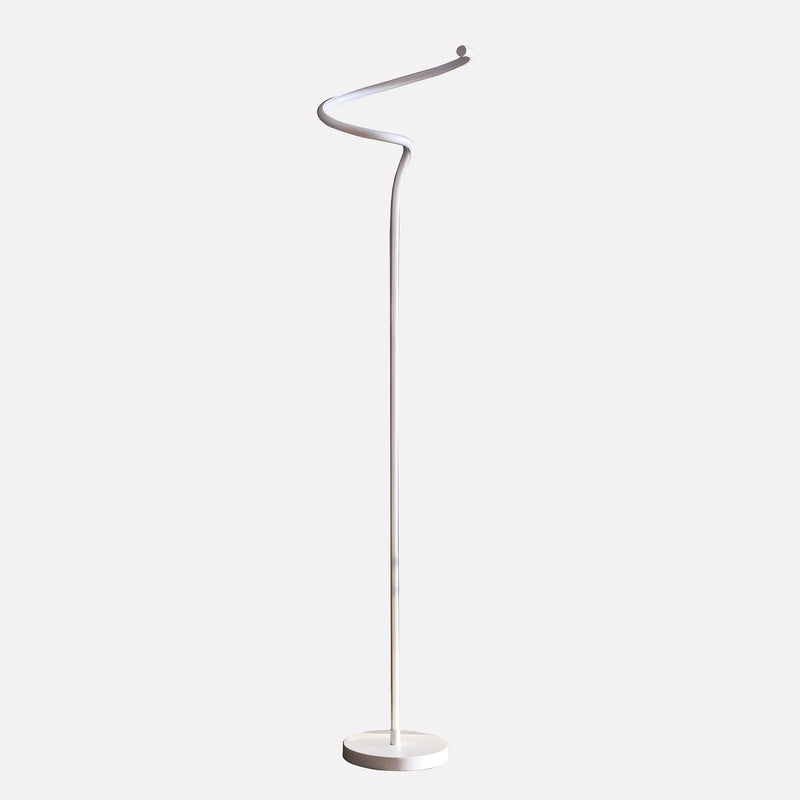 LED Novelty Curvy Spiral Floor Lamp - White