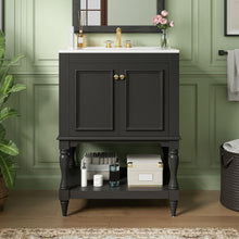 Load image into Gallery viewer, Modern Bathroom Vanity With Sink, Rectangular Cabinet With Open Shelf And Closed Storage
