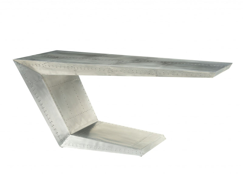71" Aluminum Writing Desk - Silver