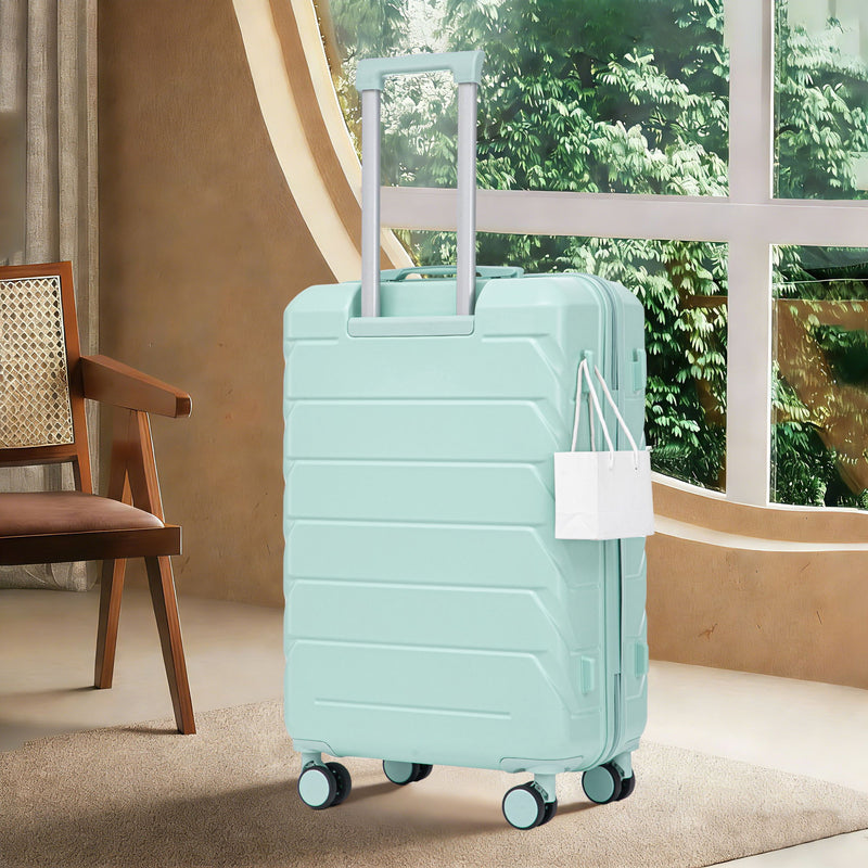 Hard Shell Luggage With Scratch Resistant Surface, 4 Wheels, Combination Lock & Side Hooks
