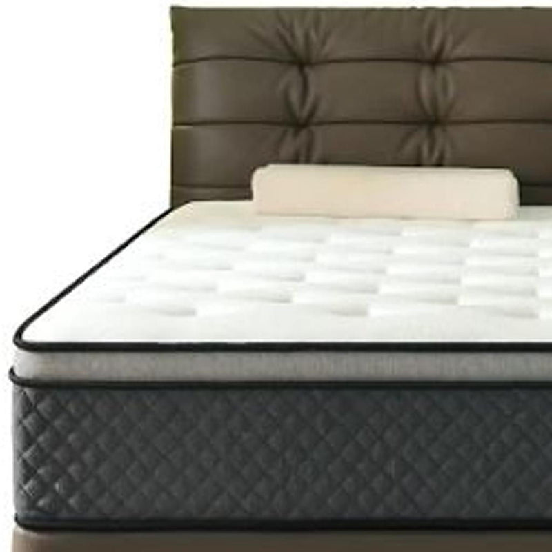 12" Queen Foam Hybrid Mattress - White / Dark Gray