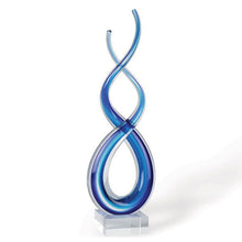 Load image into Gallery viewer, Murano Modern Abstract Tabletop Sculpture (376066) - Clear / Blue
