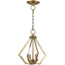 Load image into Gallery viewer, Two Light Dimmable Chandelier With Shades - Antiqued Brass
