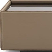 Load image into Gallery viewer, Faux Leather And Glass Rectangular Coffee Table - Beige And Black
