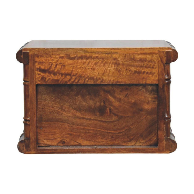 Solid Wood Spindle One Drawer Floating Nightstand - Chestnut