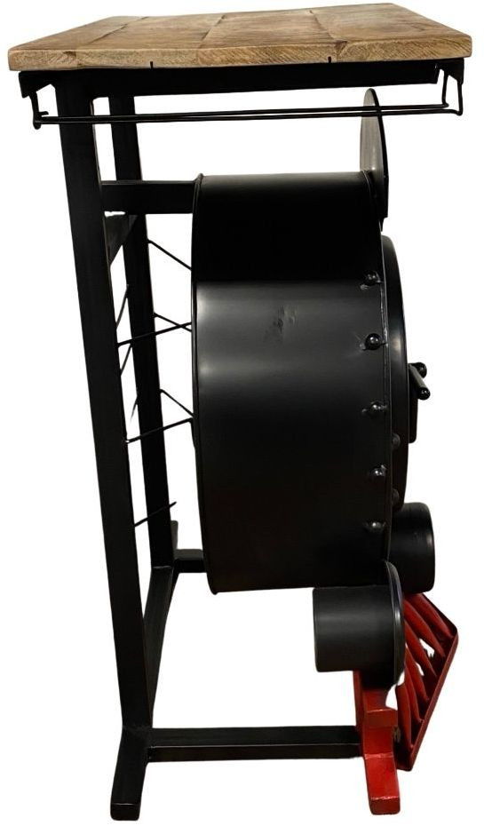 17.5" X 28.5" X 36" Steam Engine Bar Counter - Black