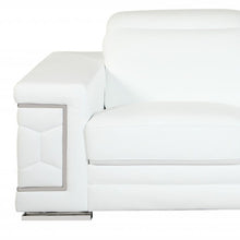 Load image into Gallery viewer, Sofa Italian Leather With Silver Legs - White
