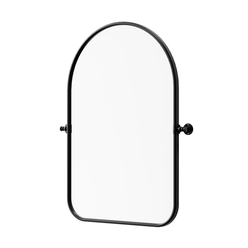 36" Metal Arch Framed Accent Mirror - Black