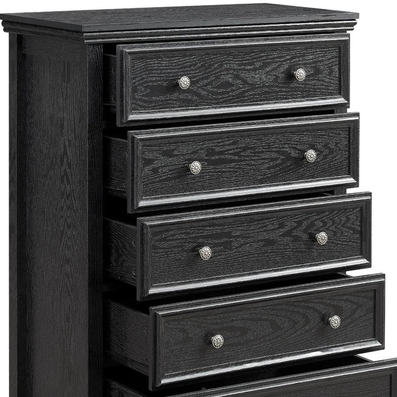 Five Drawer Dresser - Black