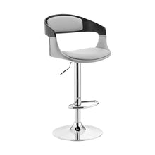 Load image into Gallery viewer, 43" Swivel, Low Back Adjustable Height Bar Chair - Gray / Silver
