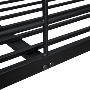 Full XL Over Queen Metal Bunk Bed, Black