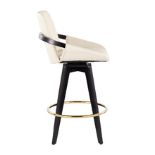 Load image into Gallery viewer, Cosmo - Contemporary Fixed Height Counter Stool With Swivel With Round Footrest (Set of 2)
