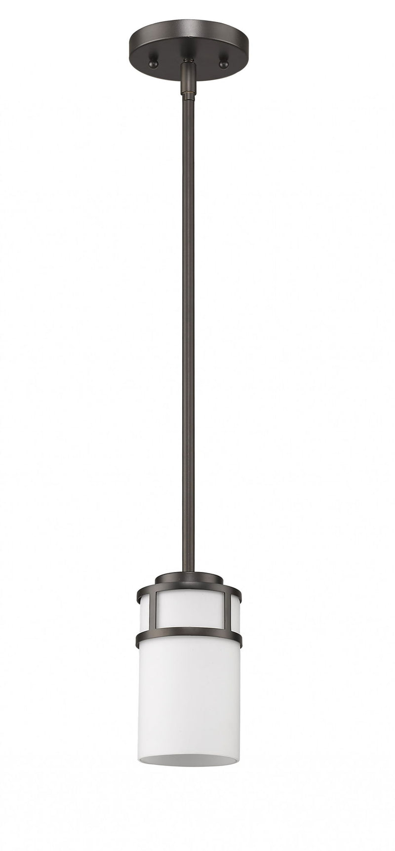 Minimalist Cylindrical Hanging Light - Brushed Bronze