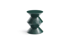 Load image into Gallery viewer, Wood Round Top Geo Pedestal End Table - Green
