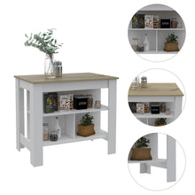 Load image into Gallery viewer, Kitchen Island With Storage - Brown / White
