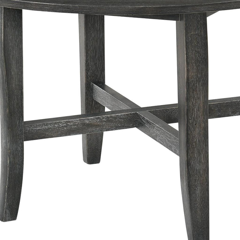 Wood Cross Leg Base Round Top Dining Table - Gray