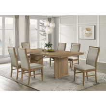 Load image into Gallery viewer, Dreydon - 7 Piece Dining Set With Upholstered Chairs - Light Brown
