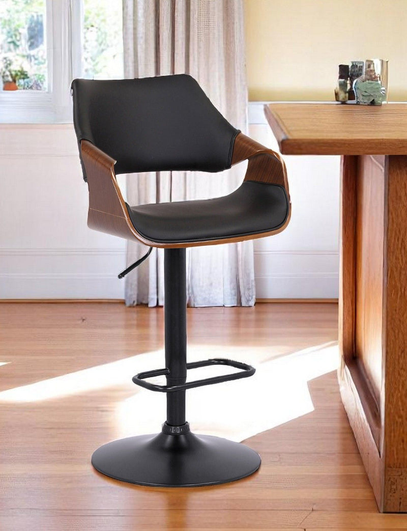 45" Swivel Adjustable Height Bar Chair - Black