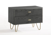 Load image into Gallery viewer, Contemporary Nightstand With Two Drawers - Gray And Gold
